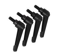 4PCS Zinc Alloy Adjustable Fixing Handle Metal Machine Knobs M8 Male Thread for Packaging Machinery and Woodworking Equipment (Screw Length 16MM)