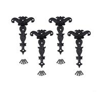 4PCS Zinc Alloy Cabinet Hinge for Wooden Box, Vintage Style Furniture Hardware Accessories, Bronze/Gold/Black Color Options, 40x30mm and 113x69mm(L Black)
