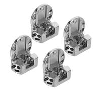 4pcs Zinc Alloy Folding Table Hidden Hinge 180 Degree Round Edge | Concealed Mounting, Three Hole Installation, 15 to 28mm Doors, Four Piece Set, Silver Finish