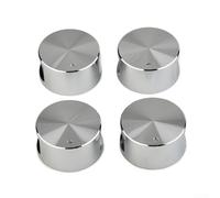 4PCS Zinc Alloy Round Knob Gas Cooktop Handle Kitchen Accessories, Silver Rotary Switches, With 6Mm Diameter Hole For Stove Oven Replacement Parts