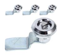 4pcs Zinc Alloy Turn Lock for Cabinet Doors and Drawers, Silver | Reliable Extra Security, Multifunctional Locking Solution, Easy Installation, Office and Commercial Spaces