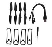 4pcsRC Drone Propeller Kit Protective Cover Quadcopter Landing Gear Folding Remote Drone Spare Parts for E88 E99 E100 K3 with Charing Cable Screwdriver