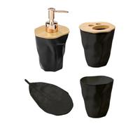 4Piece Hotel Bathroom Set with Practical Accessories for Apartments And Office, Black