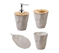 4Piece Hotel Bathroom Set with Practical Accessories for Apartments And Office, Light Grey