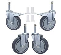 4Piece M11×35/50mm Swivel Furniture Caster Wheels 2 with Brakes 2 Without ScratchFreeReplacement Rollers for Restaurant Carts HeavyDuty Mobility Solutions