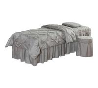 4Piece Microfiber Table Sheet SetSolid Color Table Skirt Valance & Bedspread for Salon or Home Use Square 180x70cm Soft & Durable Easy Care