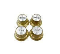 4piece/set Aluminum Sheet Electric Guitar Knob Caps 2V2T Volume And Tone Potentiometer Accessories Guitar Knobs For Adult Beginners(Gold 2V 2T)