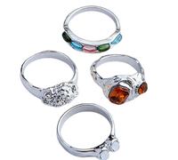 4Piece Stylish Resin Rings Collection Unique Rings Jewelry Offering Unique Designs Suitable for Various Fashion Looks Trendy Finger