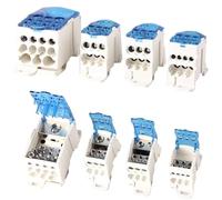 4Piece UKK 80A Din Rail Distribution Box Block One In Multiple Out Power Universal Wire Connector Junction Box Terminal Block(Red)
