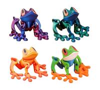 4pieces 3D Printed Magnetic Frog Fridge Magnets, Articulated 3D Printed Magnet Frog Toy With Movable Joints, Magnetic Frogs Magnets Decorations For Desktop, Metal Wardrobe, Closet