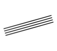 4pieces Black Carbon Fiber Round Tubes for Quadcopter Frames, 3K Roll Wrapped Glossy Plain Weave Pipes(8 x 10 x 500mm)
