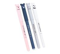 4Pieces Cartoon Erasable Gel Pen Blue Inks 0.35mm Needle Tip Quick Drying for Writing Journaling Office Writing Tool Refillable Gel Pen