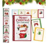 4Pieces Christmas Gift Card Book, Merry Christmas DIYs Gift Card Booklet | Fun College Survival Gif t Cards Book Holder, Spiral-Bound Merry Christmas Cards, for Family, Friends, Students, Holiday
