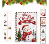 4Pieces Christmas Gift Card Book, Merry Christmas DIYs Gift Card Booklet | Fun College Survival Gif t Cards Book Holder, Spiral-Bound Merry Christmas Cards, for Family, Friends, Students, Holiday