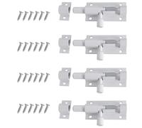 4Pieces Door Barrel Bolt,Slide Bolt with Screw,Security Slide Door Latches for Internal Door,Safety Door Lock,Sliding Bolt Lock Latch,for Bathroom, Toilet, Shed, Shower, Garden, Bedroom