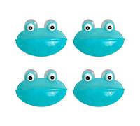 4Pieces Frogs Design Drinking Water Bowl Feeder for Small Pet Reptiles with Suction Cup Designs Terrariums Decors Water Bowl with Suction Cup