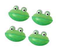 4Pieces Frogs Design Drinking Water Bowl Feeder for Small Pet Reptiles with Suction Cup Designs Terrariums Decors Water Bowl with Suction Cup