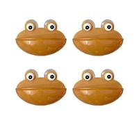 4Pieces Frogs Design Drinking Water Bowl Feeder for Small Pet Reptiles with Suction Cup Designs Terrariums Decors Water Bowl with Suction Cup