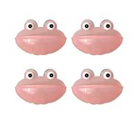 4Pieces Frogs Design Drinking Water Bowl Feeder for Small Pet Reptiles with Suction Cup Designs Terrariums Decors Water Bowl with Suction Cup