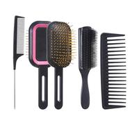 4Pieces Hair Care Brush Kits With Flexs Soft Nylon Bristles For Curly Straight Thick Painlessly Styling NonSlip Grip Travel Friendly Brush Kit With Cushions