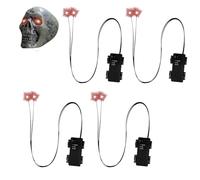 4pieces Halloween LED Glowing Light Up Eyes, Light Up LED Eyes For Skeleton With Timer, Horror DIY Lighted Eye, For Halloween Decoration, Skulls, Pumpkin, Spider, Tombstone Props, Cosplay(Red)