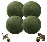 4pieces Large Catnip Balls, 10cm Cat Mint Ball Catnip Toys, Teeth Cleaning Cat Lick Ball, Interactive Cats Nip Chew Toys, Stress Reducing Cats Treat Balls, For Indoor Outdoor Kitten
