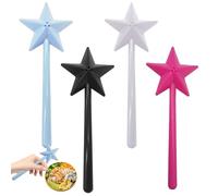 4Pieces Magic Wand Spice Bottle,Stars Stick Spice Dispenser,Star Wand Salt and Pepper Shakers Set,Fairy Wand Flavouring Bottle,Unique Flavouring Accessories for Kitchens, Restaurants and Barbecues