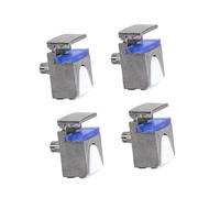 4Pieces Multipurpose Adjustable Glass Clamp Holders for Showcases Cabinets and Panel Crafted of Sturdy Zines Alloy Glass Shelf