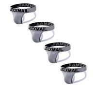 4Pieces/Pack Mens Underwear Jockstraps Cotton Low Waist Mens Jockstrap Comfortable Mens Sport Athletic Supporters (UK, Alpha, XXL, Regular, Regular, grey+grey+grey+grey)