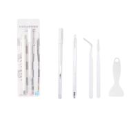 4Pieces Professional Craft Tool with Glues Applicator Ceramic Tip Cutter Spatula and Tweezers Scrapbooking Crafting Craft for Students