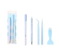 4Pieces Professional Craft Tool with Glues Applicator Ceramic Tip Cutter Spatula and Tweezers Scrapbooking Crafting Tool Ceramic Pen Tweezers