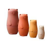 4Pieces Russian Nesting Dolls Stacking Toy for Children Matryoshka Dolls Cartoon Silicone Table Decors Stacking Toy Children Puzzle Educational