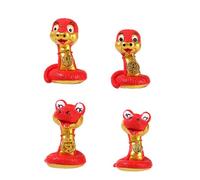 4Pieces Snake Cake Toppers Resins Figurine For 2025 Zodiacs Celebration Ornaments For Baking Enthusiasts And Decorators