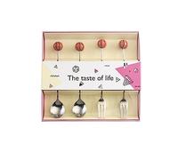 4Pieces Stainless Steel Coffee Spoons Fruit Forks for Creative Tablewares Dessert Spoons 2 Styles for Stirring Ice Cream Coffee Set