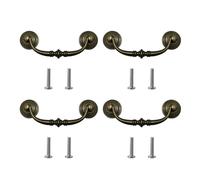 4Pieces Vintage Bronze Bail Pulls Hole Center Antique Styles Handles Accessory for Dressers Cupboards and Cabinets Furniture Renovations Accessories