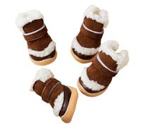 4pieces Windproof Pet Dog Shoes Casual Walking Booties Footwear For Small Dogs Outdoor Protect For Windproof Shoes For Weather For Keep From