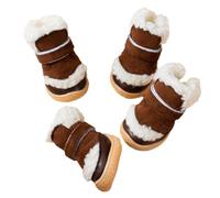 4pieces Windproof Pet Dog Shoes Casual Walking Booties Footwear For Small Dogs Outdoor Protect For Windproof Shoes For Weather For Keep From