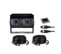 4PIN AHD 1080P Reversing Camera RV Backup Camera Twin Adjustable angle Lens Rear View CCD Camera PAL for Truck Trailer(Camera with 2 20m)