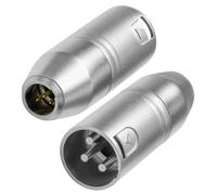 4Pin Mini XLR Connector,TA4F 4 Pin Male to XLR 3 Pin Male Adapter for Shure Microphone,Aluminum Alloy Mic Microphone Audio Connector, 2 Pack