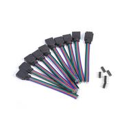 4Pin PVC Connector Wire Cable Set, Easy to Use LED Strip Light Connectors for 3528 5050 Home Projects 10pcs Kit for DIY Lighting, No Soldering Required for Indoor Outdoor Decor