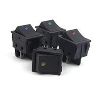 4Pin Rocker Switch Power Switches With Light KCD4 16A 250V/20A 125V Push Button ON-OFF 5Pcs(4 Pin Yellow Light)