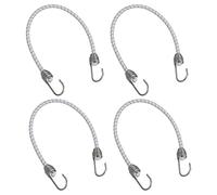 4pk 20" Bungee Rope with Stainless Steel Hooks Cords Shock Elastic Marine Boat