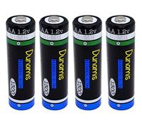 4pk Dunamis 1.2v AA 1300mAh NiMH Rechargeable Batteries - MEDIUM CAPACITY Suitable for most standard uses.(AA 1300mAh, 4 Pack)