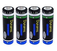 4pk Dunamis 1.2v AA 2500mAh NiMH Rechargeable Batteries - HIGH POWER Suitable for Digital Cameras, Bluetooth Headsets, XBOX Controllers & High Drain Devices etc.(AA 2500mAh, 4 Pack)