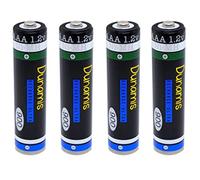 4pk Dunamis 1.2v AAA 900mAh NiMH Rechargeable Batteries - HIGH CAPACITY Suitable for Cordless Phones, Bluetooth Headsets, Solar lights & High Drain Devices etc.(AAA 900mAh, 4 Pack)