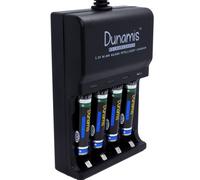 4pk Dunamis 1.2v AAA 900mAh NiMH Rechargeable Batteries & USB Charger/Battery Charging Dock - HIGH CAPACITY Batteries Suitable for High Drain Devices
