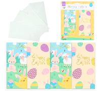 4Pk Easter Money Wallets & Envelopes Money Envelopes, Triple Fold Money Gift Card Holder | Hoppy Easter Birthday Wedding Anniversary Designer Invitation Size-17cm