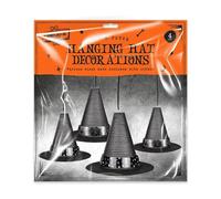 4PK Hanging Halloween Witch Hats Floating Decor Garden Greatness Black 1 Pack