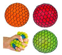 4pk Mesh Squeeze Ball - Sensory Stress Ball, Squishy Fidget Toy, Anxiety Relief, for Sensory Hand Therapy