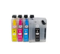 4PK Refillable Cartridges Compatible With LC525 LC529 Compatible With DCP-J100 DCP-J105 MFC-J200 Printers